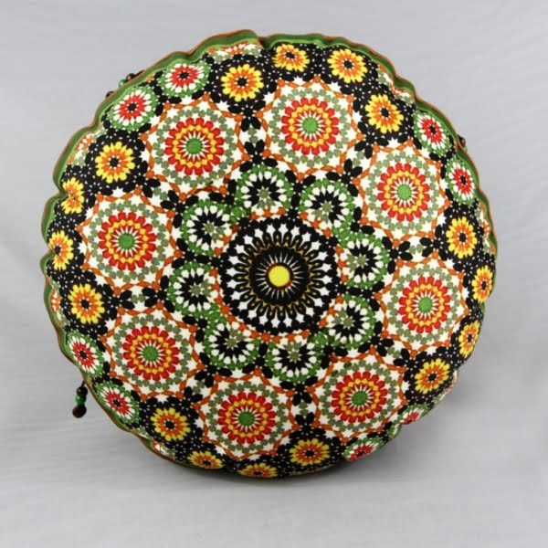 Round White Floral Cushion 45cm
