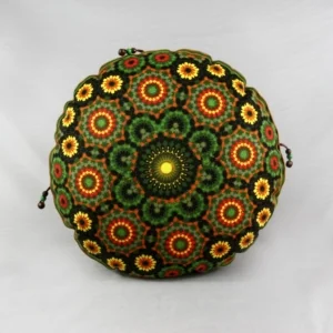 Round Green Floral Cushion 45cm