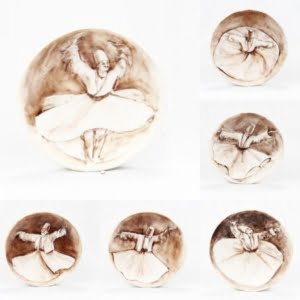 17cm Sama Dance Hand Painted Ceramic Plate