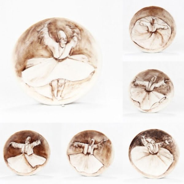 17cm Sama Dance Hand Painted Ceramic Plate