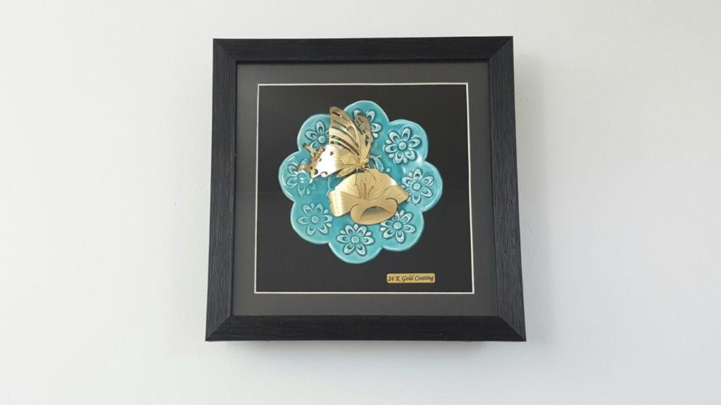 Gold Plated Flower & Butterfly