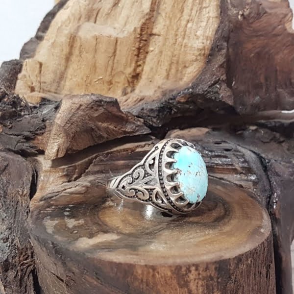 NEYSHABUR TURQUOISE RING, SILVER