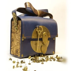Lock Blue Leather Quilted Bag