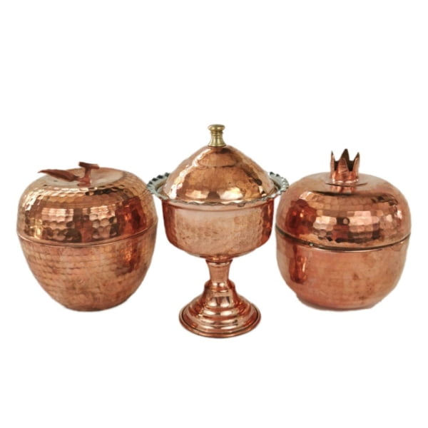 Handmade Persian Copper Sugar Bowls