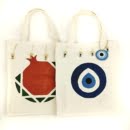 HANDMADE TOTE BAG EVIL EYE AND POMEGRANATE -Persis Collection