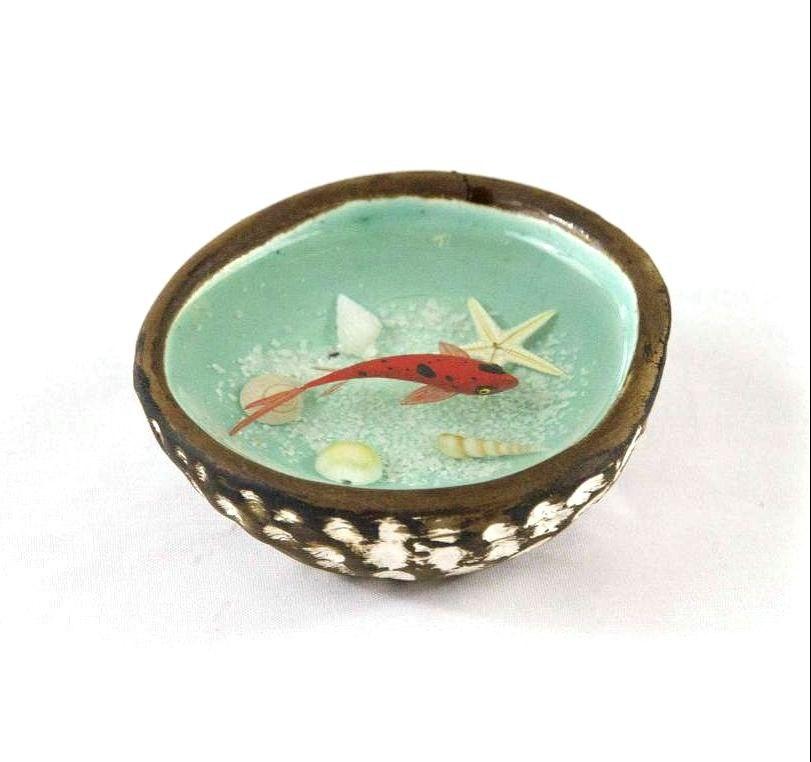 3d Goldfish Small Pottery Bowl