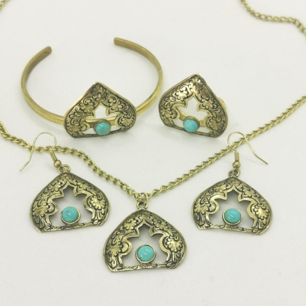 Turquoise Dome Jewellery Set