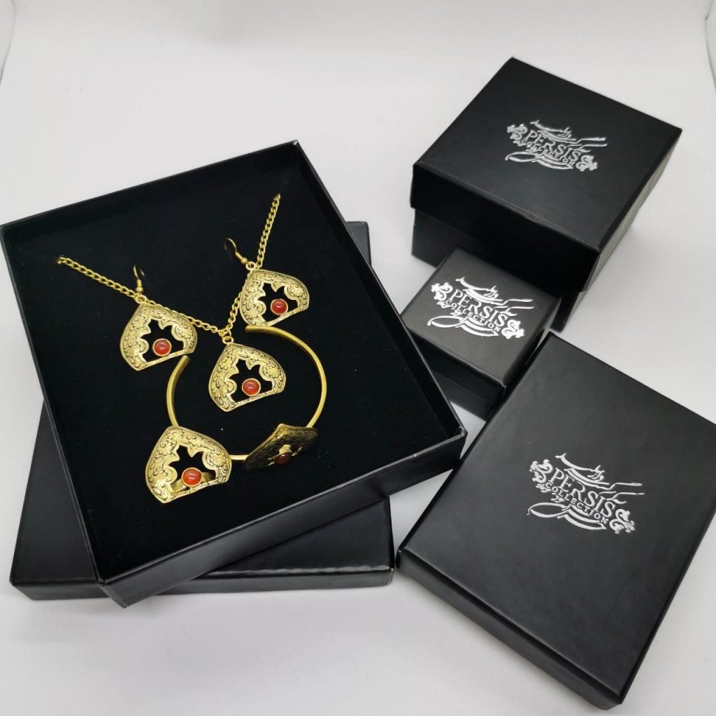 Agate Dome Jewellery Set Inside the box