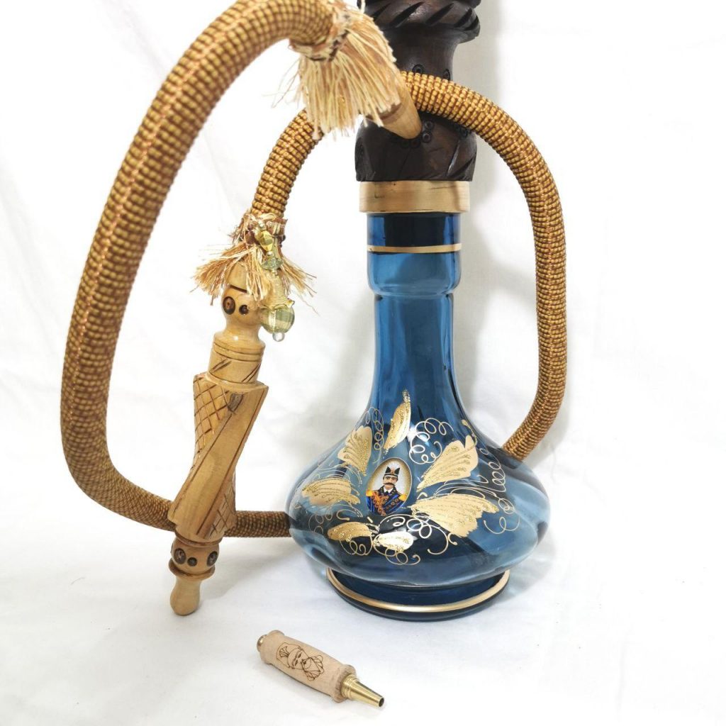 Black Farvahar Qalyan / Hookah from close up view
