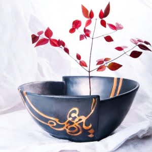 Black & Gold Love Platter Bowl