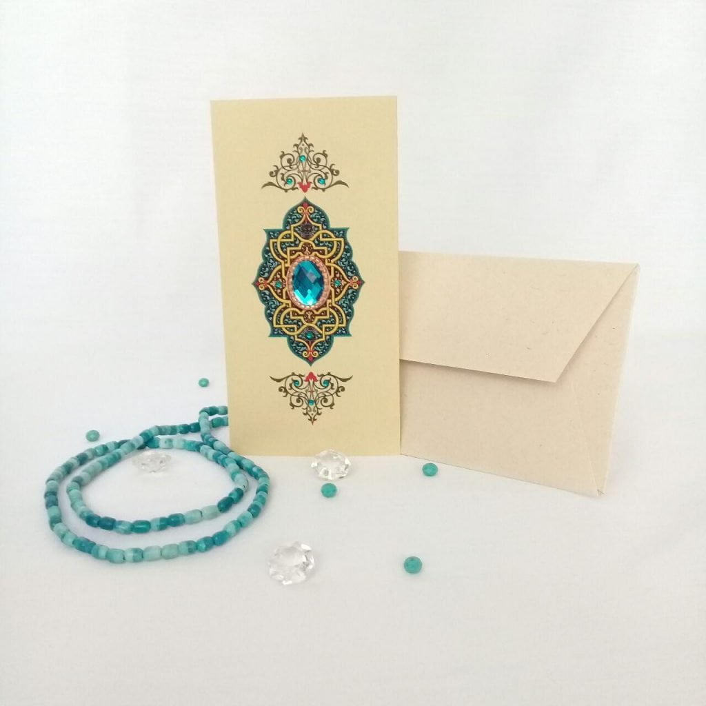 Turquoise Jewel Card Handmade