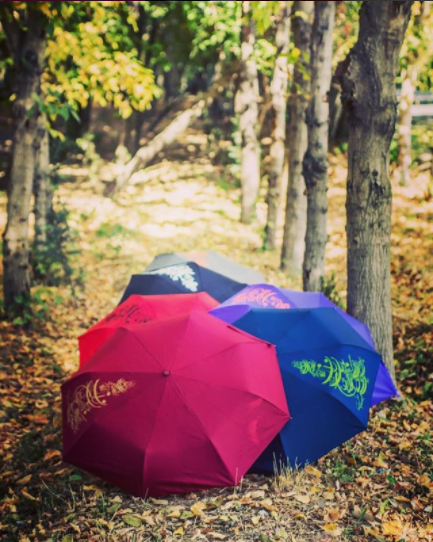 3 Fold Automatic Open Close Button Umbrella, Red