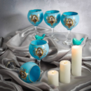 Each is decorated with hand, gold gilt, and enamel painted decoration—Shah Abbas Set of six wine glasses. Hand decorated. They Can be used and hand washed. Height: 15cm Shah Abbas pattern.