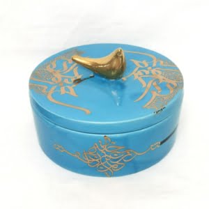 TURQUOISE ART BONBON DISH-PERSIS COLLECTION
