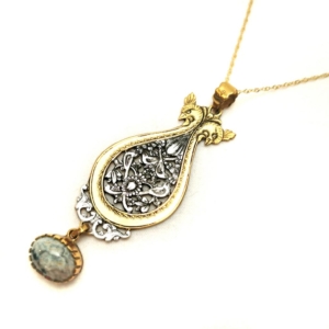 OPAL AND PEACOCK GHALAMZANI NECKLACE-Persis Collection