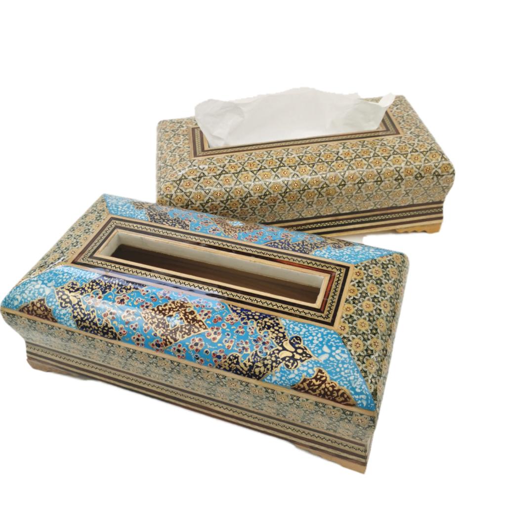 Persian Marquetry Khatam Kari Tissue Box, Treasure Design - Shop Iran Art