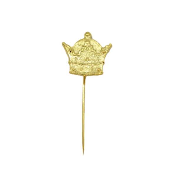 Pahlavi Crown Suit Pin, Gold Plated 925 Silver