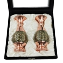 Khatam on copper vase gift set-Persis Collection