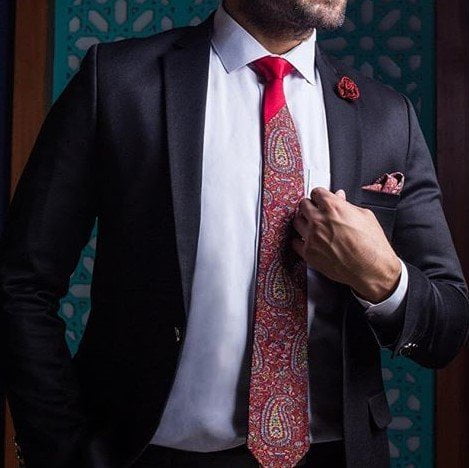 RED, TERMEH TIE & POCKET SQUARE