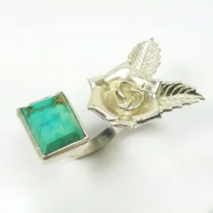 Persian Jewels Flower, Silver and Neyshabur Persian Turquoise Ring