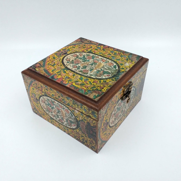 Decorative Storage Box Flower Pattern 15 x 15cm