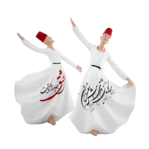 Sufi Whirling Dervish Calligraphy Sculpture – Sama Dance Set