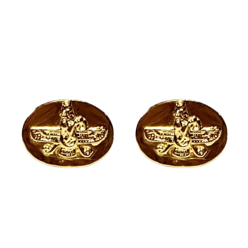 Farvahar Cufflinks, Gold Plated 925 Silver