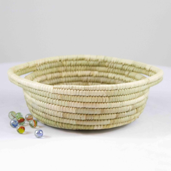 Persian Woven Mat Serving Bowl with Handle
