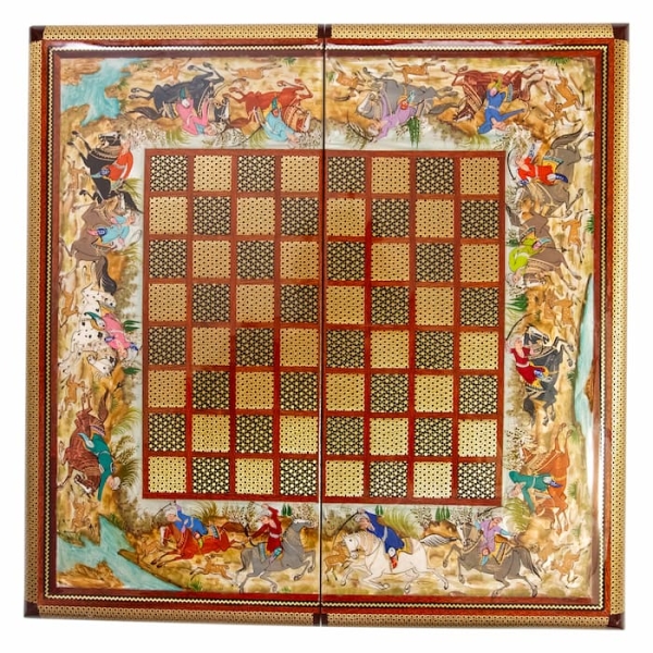 Fine Khatam-kari Art Backgammon and Chess Set