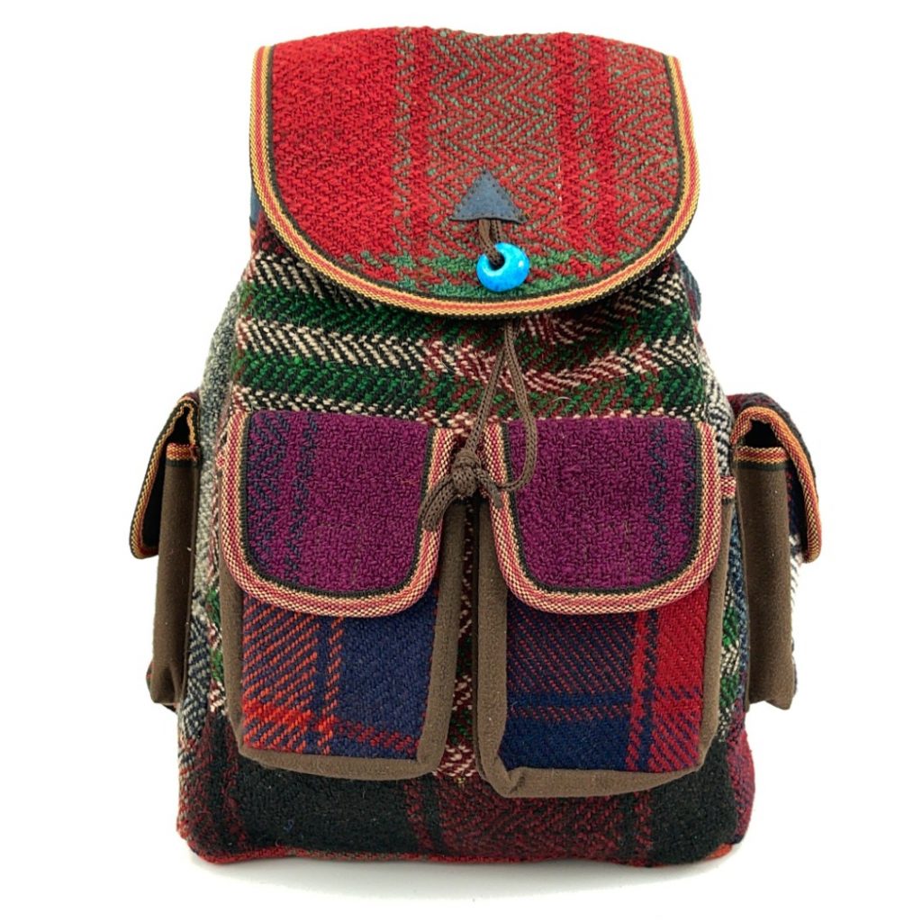Handmade Jajim backpack with traditional Persian woven patterns