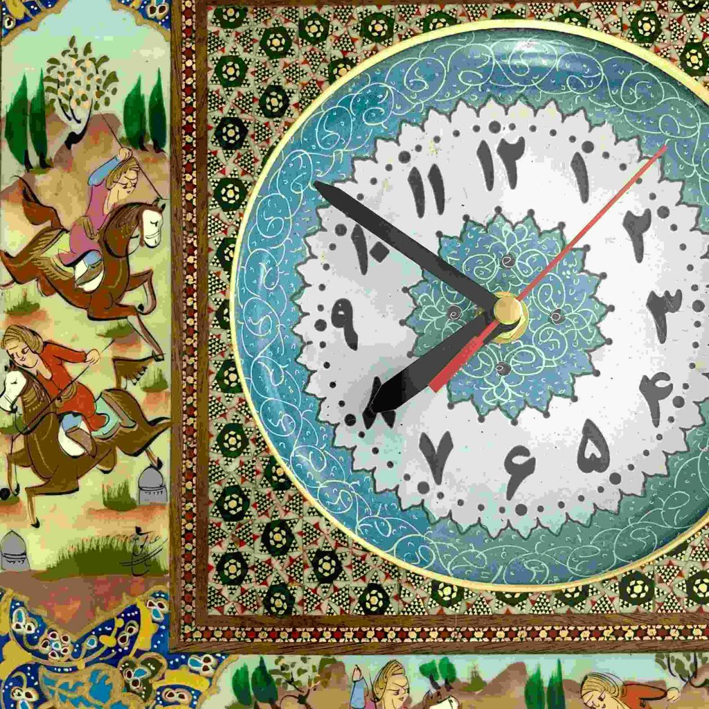 Khatam and Minakari wall clock