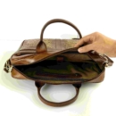 Calligraphy art leather briefcase for men