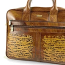 Calligraphy art leather briefcase for men