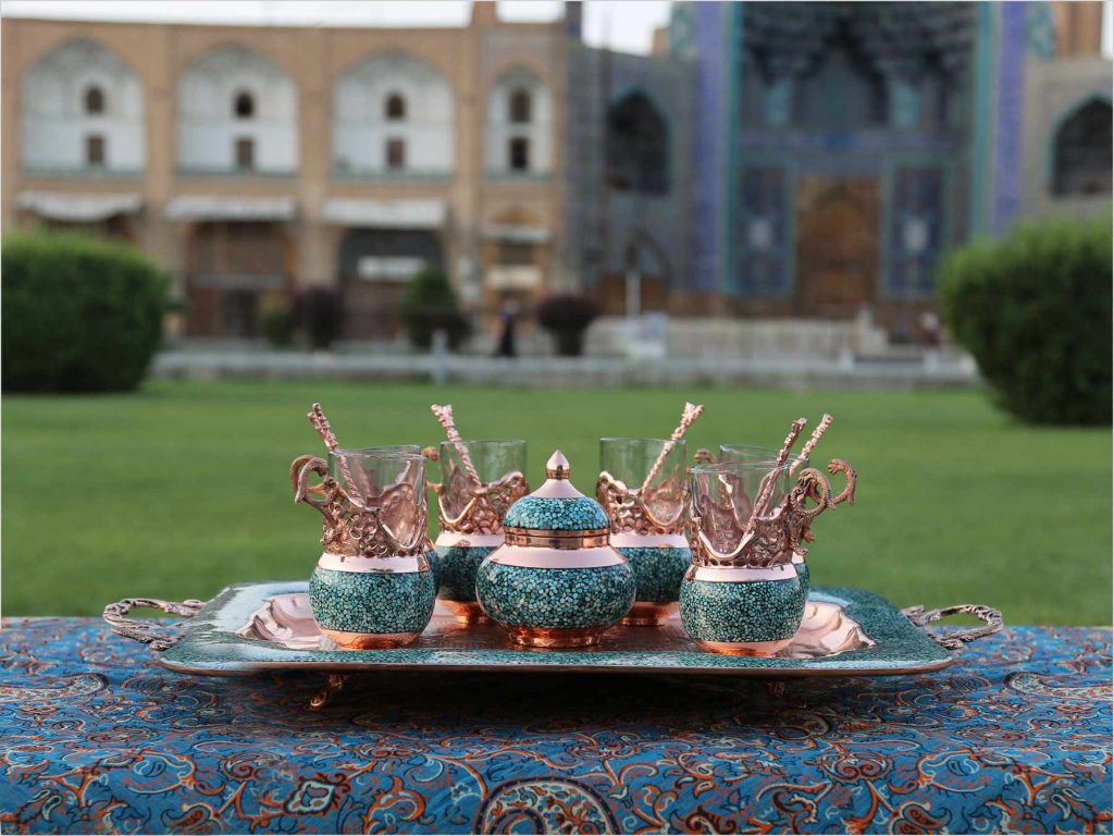 Luxury Firoozeh Koobi Tea Set in esfahan