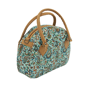 Cyan Termeh Semicircle Handle Handbag