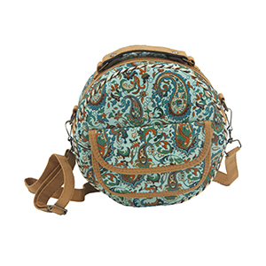 Cyan Persian Round Termeh Bag