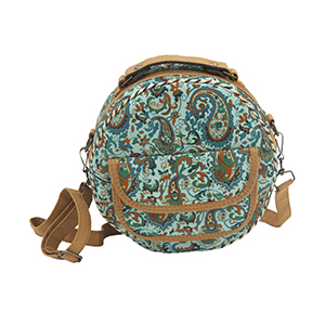 Cyan Persian Round Termeh Bag