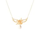 Mother And Angel Wings, 18K Gold Necklace
