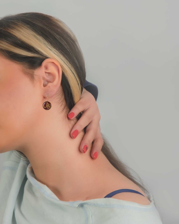 24k Gold Love Calligraphy Earring