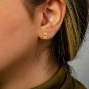 Heart Pattern, 18K Gold Earrings (Copy)