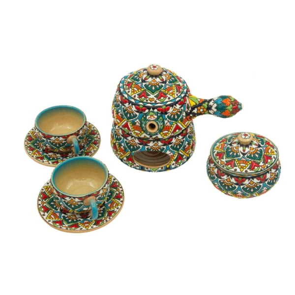 Minakari Tea Set on Pottery Gift Set