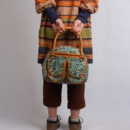 Cyan_Termeh Semicircle Handle Handbag