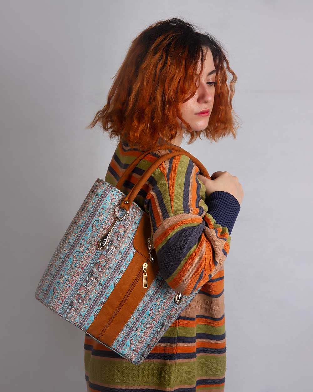 Blue Persian Termeh Shoulder Bags