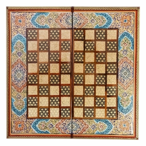 Luxury Tazhib Khatam Backgammon and Chess Set, 35cm