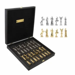 Persian Chess Pieces _ Antique Gold and Silver Set