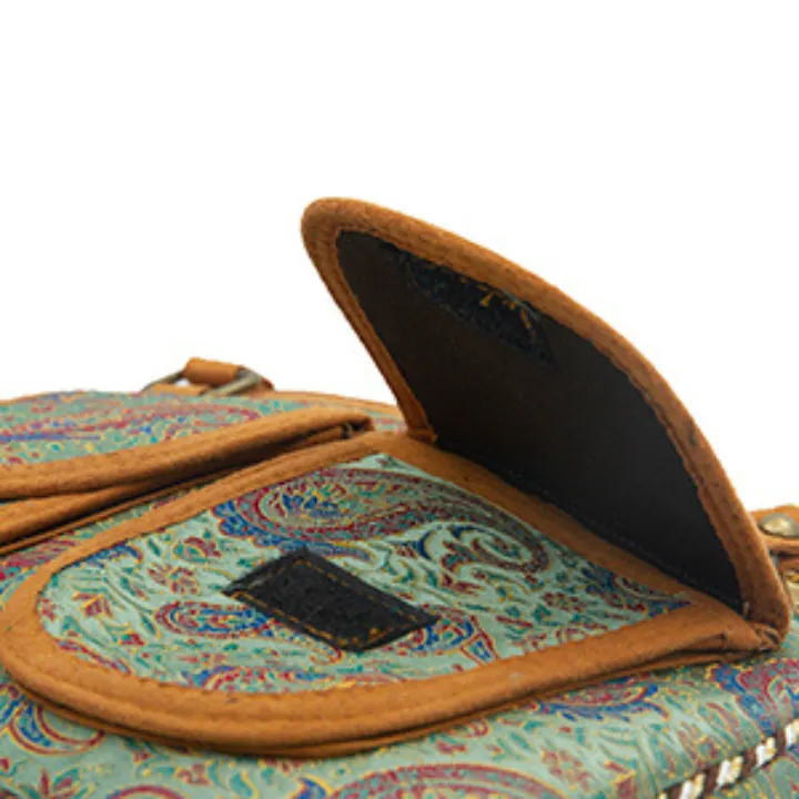 Matte Cyan_Termeh Semicircle Handle Handbag