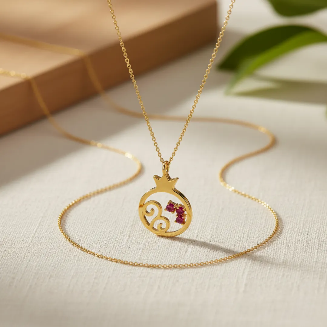 18K Gold Pomegranate Necklace