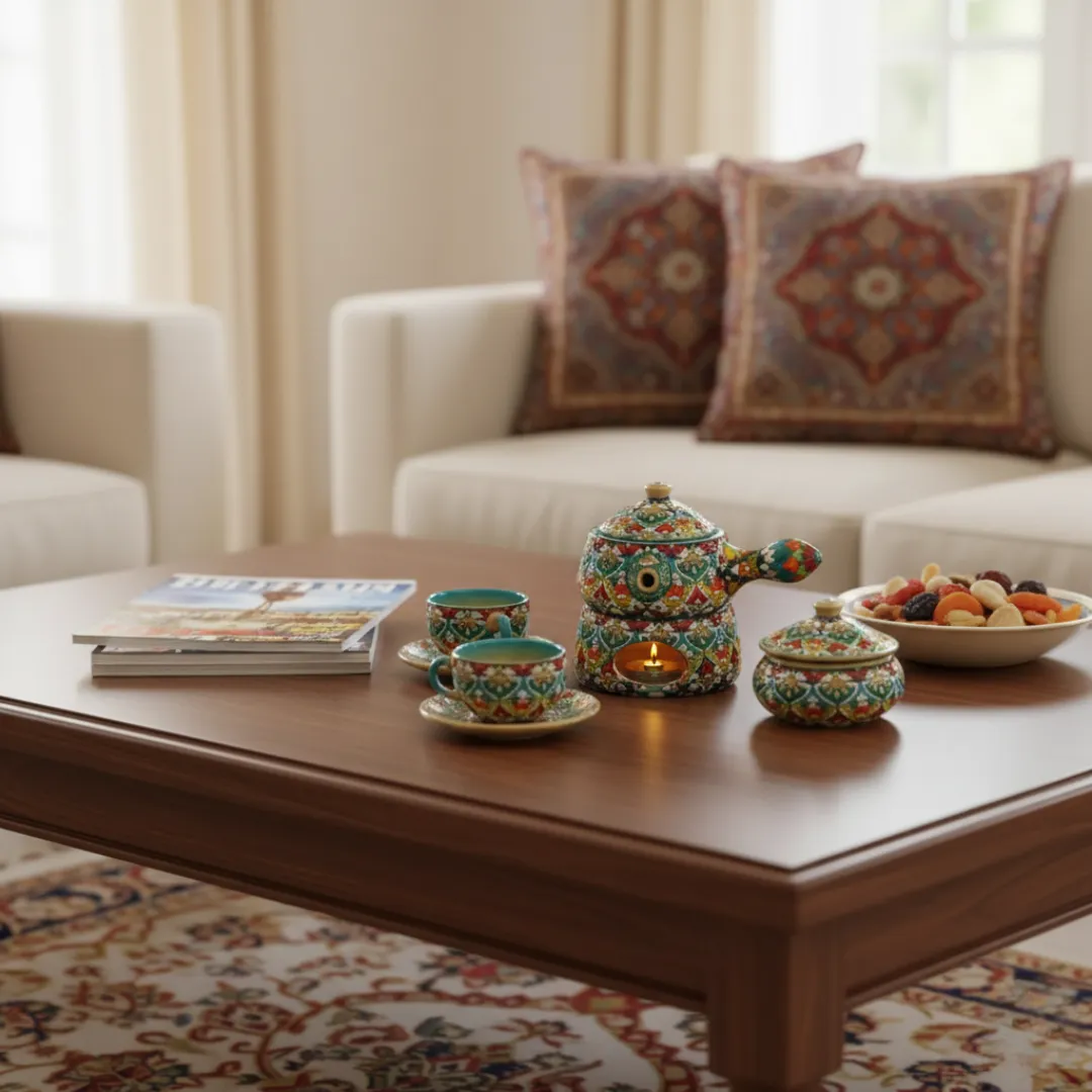 Minakari Tea Set On Pottery