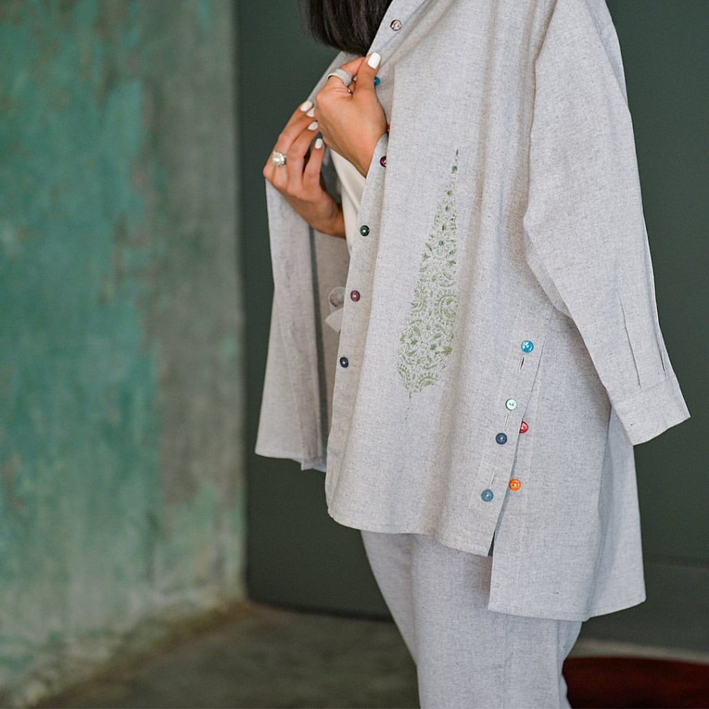 Cotton Shirt Ghalamkar Cypress tree model