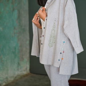 Cotton Shirt Ghalamkar Cypress tree model
